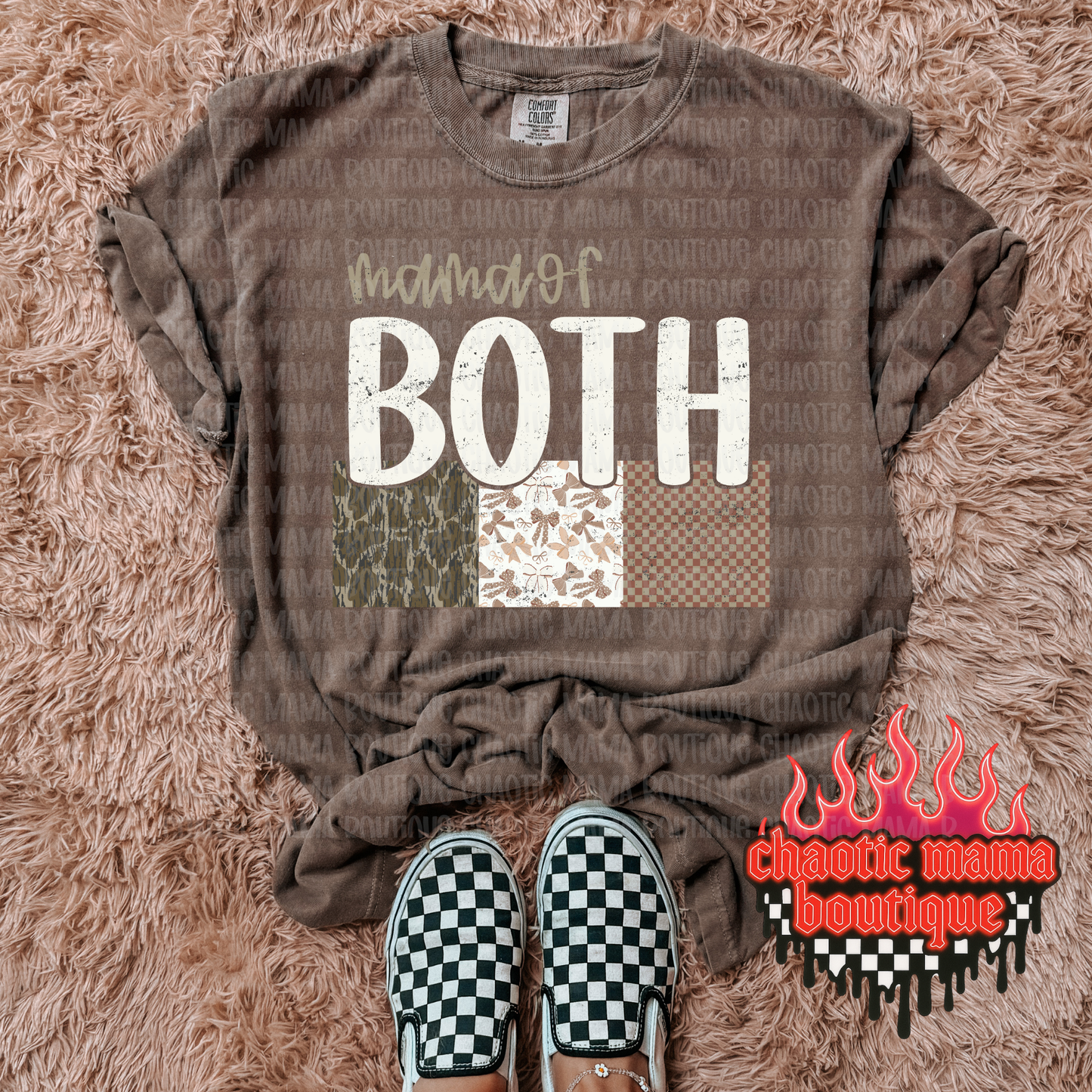 Mama Of Both Patchwork T-Shirt