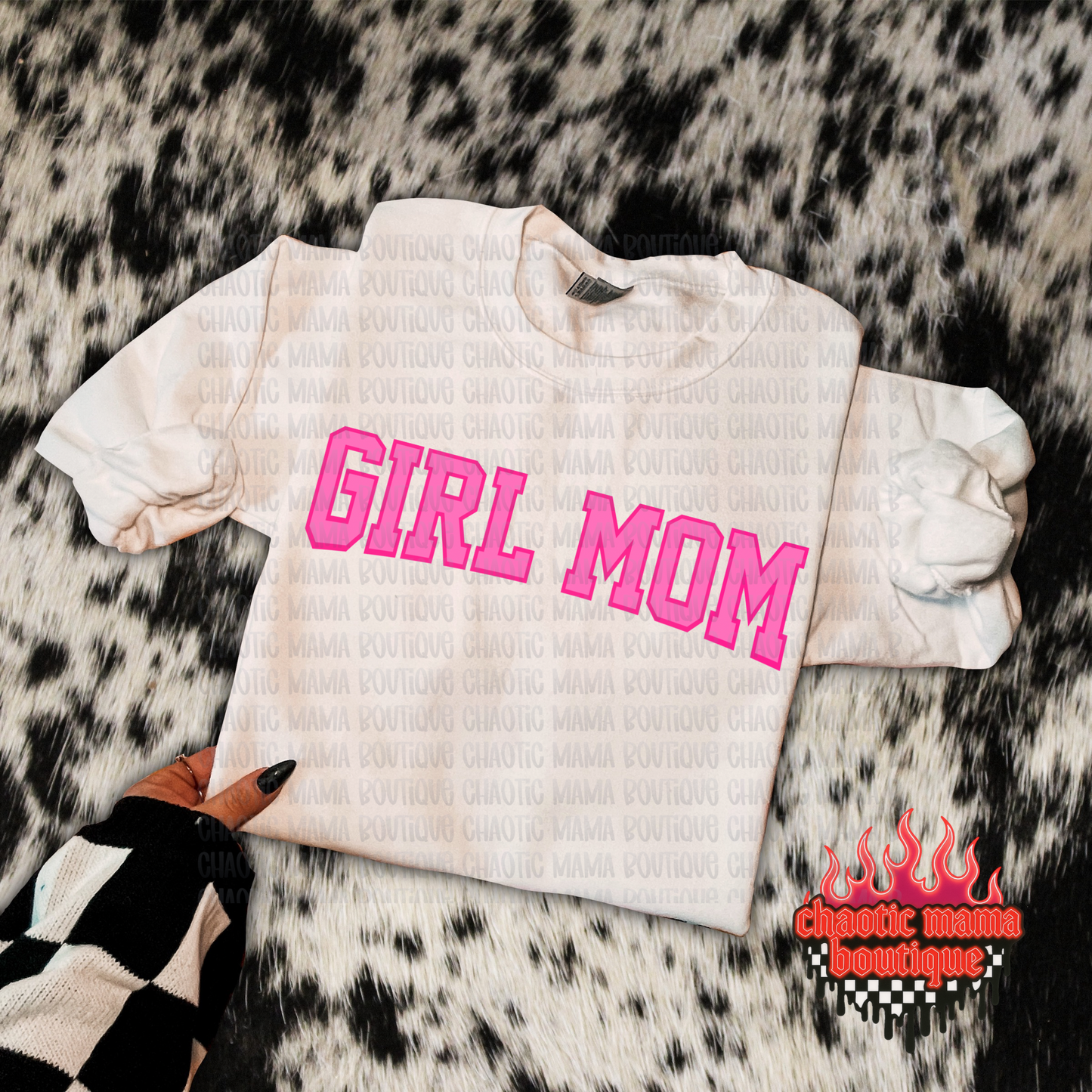 Varsity Style Girl Mom Crewneck