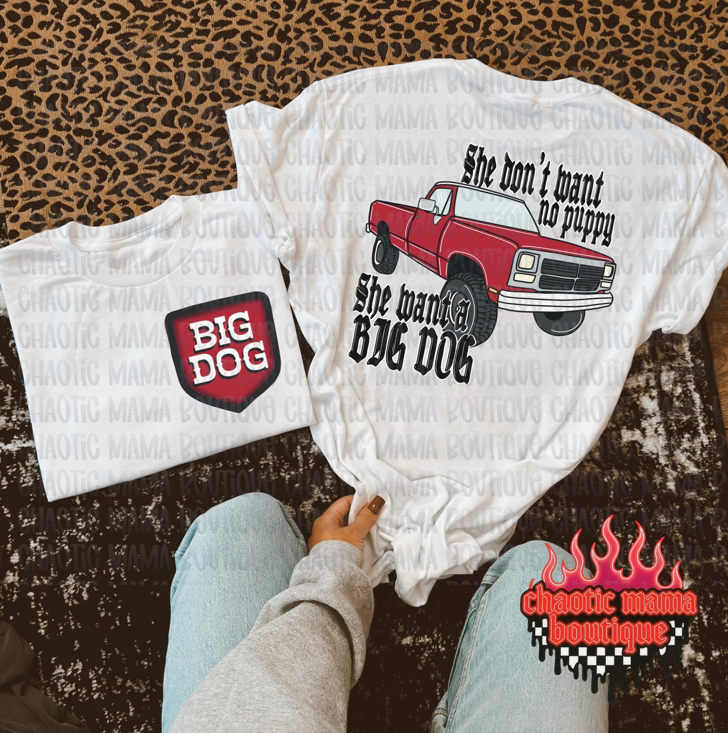She Wants a Big Dog Men's Front & Back T-Shirt